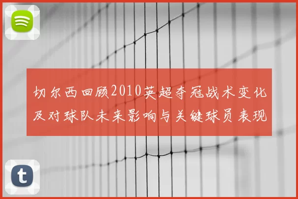 切尔西回顾2010英超夺冠战术变化及对球队未来影响与关键球员表现